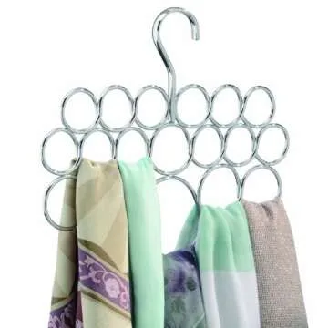 iDesign Axis Metal Loop Scarf Hanger for Closet Organization