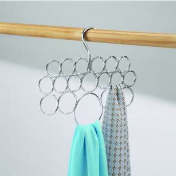 iDesign Axis Metal Loop Scarf Hanger for Closet Organization