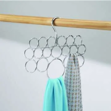 iDesign Axis Metal Loop Scarf Hanger for Closet Organization