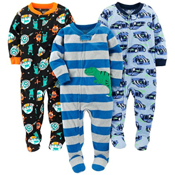 Carter's Baby Boys' 3-Pack Fleece Pajamas: Cars, Dinosaur & Space