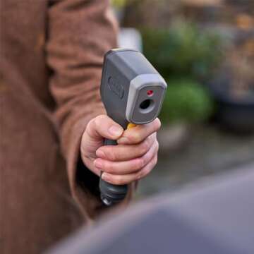 Ooni Digital Infrared Thermometer - Instand Read Digital Thermometer with LCD Display, IR Thermometer for Indoor and Outdoor Cooking, Barbecue Thermometer, Laser Thermometer