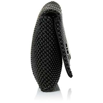 Jessica McClintock womens Trina Mesh Clutch evening handbags, Black, One Size US