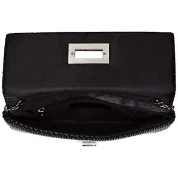 Jessica McClintock womens Trina Mesh Clutch evening handbags, Black, One Size US