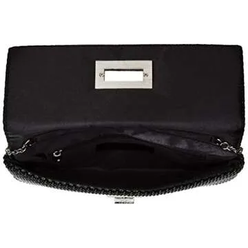 Jessica McClintock womens Trina Mesh Clutch evening handbags, Black, One Size US
