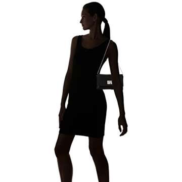 Jessica McClintock womens Trina Mesh Clutch evening handbags, Black, One Size US