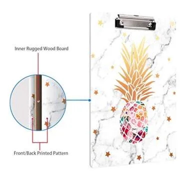 WAVEYU Cute Pineapple Clipboard for School and Office Use