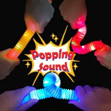 Valentines Day Light Up Pop Tubes Toys Gifts for Kids 6 PCS, Glow Sticks Party Favors for Toddlers,LED Bracelets Necklaces Accessories for Children,Travel Camp Camping Glow Fun for Boys Girls