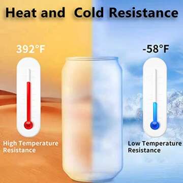 Venoteck 16oz Glass Cups Set of 4 for Every Beverage