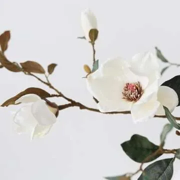 Afloral Cream Magnolia Fake Flower Branch - 35"