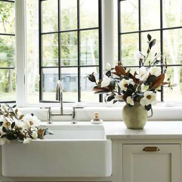 Afloral Cream Magnolia Fake Flower Branch - 35"