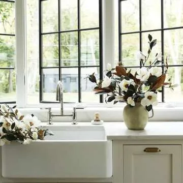 Afloral Cream Magnolia Fake Flower Branch - 35"