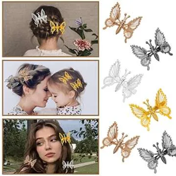 Sajoo 12 PCS Butterfly Hair Clips Set for Styling