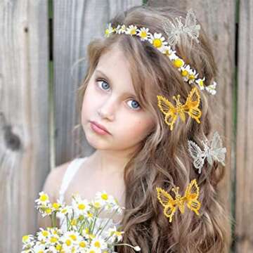 Sajoo Hair Clips, 12 PCS 3D Moving Butterfly Hair Clips, Gold, Silver - Hair Accessories for Women and Girls, Vintage-Modern Hair Clips for Hair Securing and Hairdressing, Party Occasion