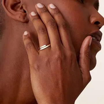 PAVOI Women's 14K Gold Plated Twist Stacking Ring