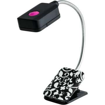 WITHit French Bull Clip On LED Book Light - Black/White