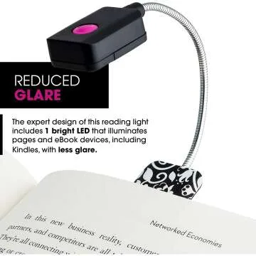 WITHit French Bull Clip On LED Book Light - Black/White
