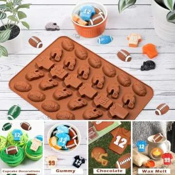 Webake Football Chocolate Mold Set - 30-Cavity Fun and Flexible Designs