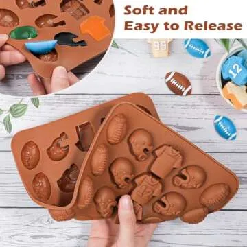Football Chocolate Mold, 30-Cavity Silicone for Baking
