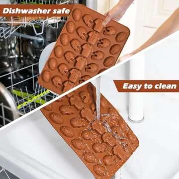 Football Chocolate Mold, 30-Cavity Silicone for Baking