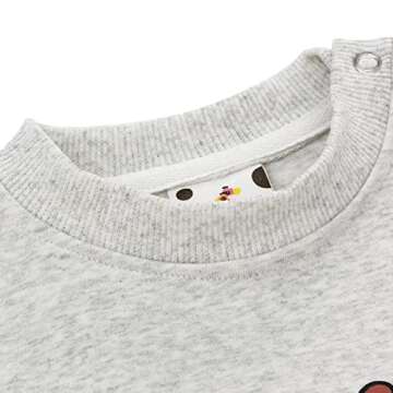 famuka Baby Romper Sweatshirt for Spring Autumn (Grey, 12-18 Months)