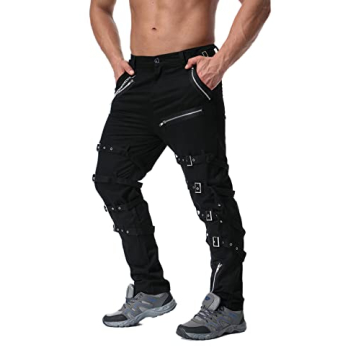 Idopy Gothic Punk Techwear Pants for Men and Boys