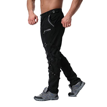 Idopy Gothic Punk Techwear Pants for Men and Boys