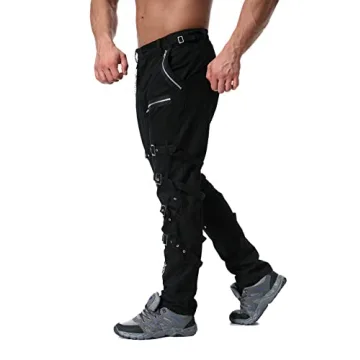 Idopy Gothic Punk Techwear Pants for Men and Boys