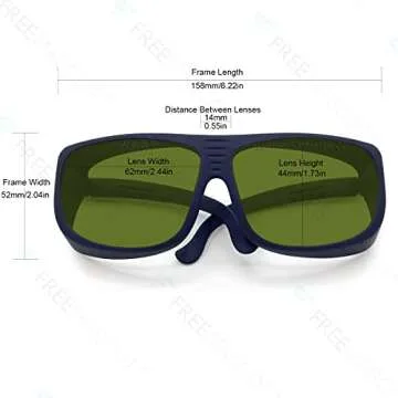 FreeMascot Professional OD 8+ 190nm-450nm/800nm-1100nm Wavelength Laser Safety Glasses for Typical 405nm, 445nm, 808nm, 980nm, 1064nm 1070nm, 1080nm Laser Light (Frame Style 5)