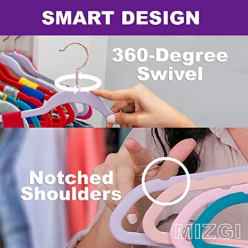 MIZGI Velvet Hangers Heavy Duty Non-Slip Space Saving