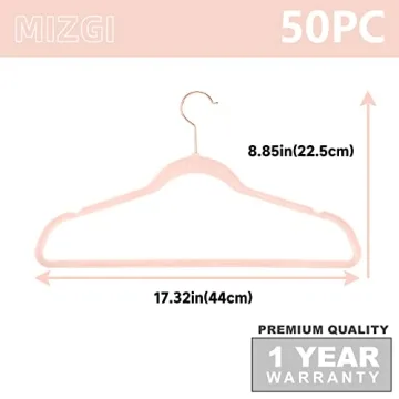 MIZGI Velvet Hangers Heavy Duty Non-Slip Space Saving