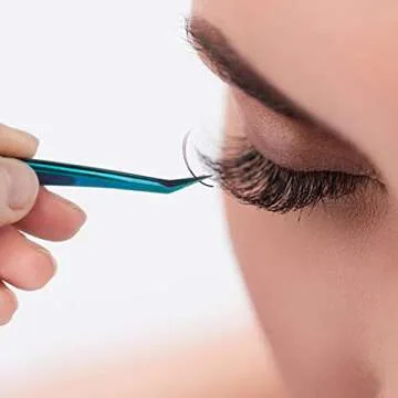 Rainbow Lash Tweezers Kit Tweezers for Eyelash Extensions Nail Art Ingrown Hair Craft Work Anti-Static Precision Stainless Steel Tweezers 5 Pcs