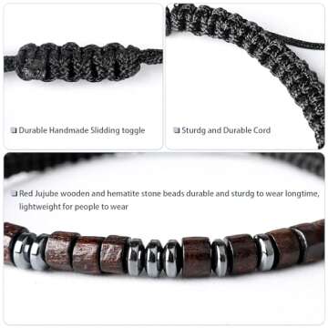 VOHIVI Son Bracelet Inspirational Gifts for Son,Valentines Day Gifts Jewelry for Son,Morse Code Bracelets with Warm Message Card,Adjustable Handmade Mens Beaded Bracelets