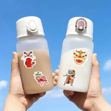 50 Cute Chinese New Year Water Bottle Stickers
