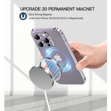 Magnetic Wireless Charger 15W Fast Mag Safe Charger for Cell Phone 16 Pro Max/16 Pro/16 Plus/16/15/14/13/12 Series 2 Pack Charging Pad for AirPods 3/2/Pro 2/Pro Mag-Safe Original Replacement