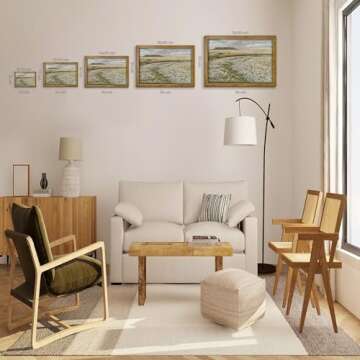 Natural Landscape Art - Vintage Print Country Landscape Painting， Framed Canvas Prints Wall Art Home Decor - Vintage Landscape Art Print Farmhouse Painting