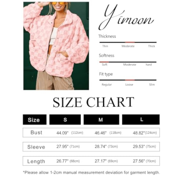 Yimoon Women's Cozy Checkered Sherpa Jacket Winter Wear