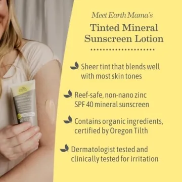 Earth Mama SPF 40 Tinted Mineral Sunscreen Lotion