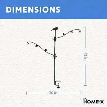 Home-X Adjustable Bird Feeder Stand for Backyard Birds