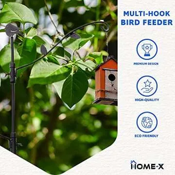 Home-X Adjustable Bird Feeder Stand for Backyard Birds
