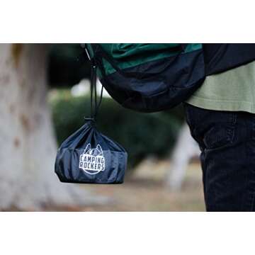 CampingRockers 14 with Kettel/15 PCS Camping Cookware Mess Kit - Durable Pot Pan Bowls & Knife, Lightweight Set for Backpacking, Hiking Outdoors - Non-Stick Aluminum Cookset & Utensils for Picnic