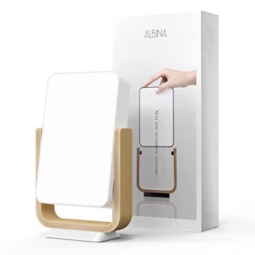 ALBINA Light Therapy Lamp UV-Free 10,000 Lux Happy Mood Lamp with 5 Adjustable Brightness 4 Timer Fu...