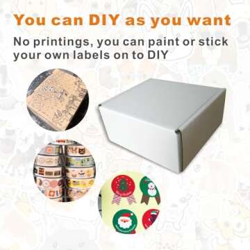 CH-BOX 50 Pack 4x4x2'' Small Shipping Boxes, Corrugated Cardboard Mailers for Business, White (CM442)