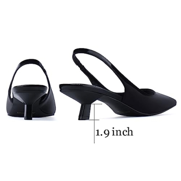JENN ARDOR Black Kitten Heels - Chic & Comfortable Pumps