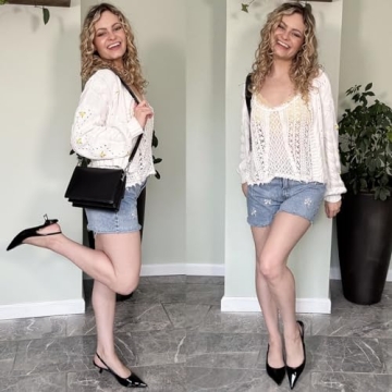 JENN ARDOR Black Kitten Heels - Chic & Comfortable Pumps