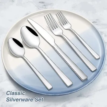 60 Piece Stainless Steel Silverware Set for 12