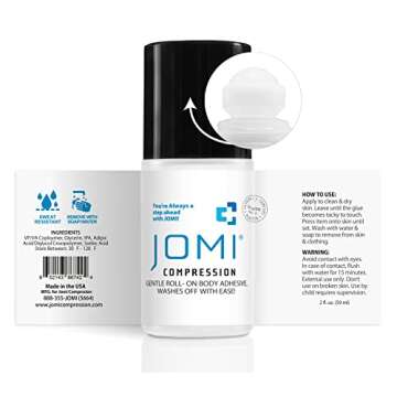 Premium Roll On Body Glue for Skin 1 Pack of Liquid Fashion Tape, Butt Glue for Dancers, 2oz Body Gl...