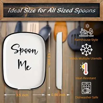 Coffee Spoon Rest for Coffee Bar, DAYYET Ceramic Small Spoon Rest for Stove Top, Spoon Holder for Kitchen Counter, Coffee Bar Accessories and Decor, Ideal Gift for Coffee Lovers