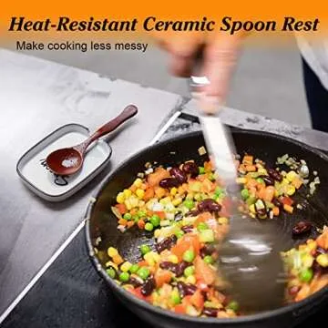 Coffee Spoon Rest for Coffee Bar, DAYYET Ceramic Small Spoon Rest for Stove Top, Spoon Holder for Kitchen Counter, Coffee Bar Accessories and Decor, Ideal Gift for Coffee Lovers