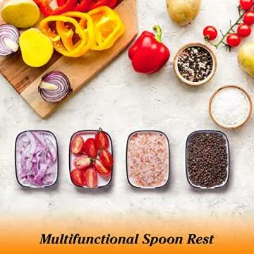 Coffee Spoon Rest for Coffee Bar, DAYYET Ceramic Small Spoon Rest for Stove Top, Spoon Holder for Kitchen Counter, Coffee Bar Accessories and Decor, Ideal Gift for Coffee Lovers