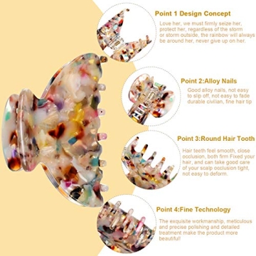 Medium Hair Claw Clips for Thin Hair - Set of 6